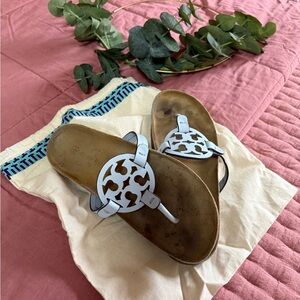Tory Burch Silver Blue Sandals